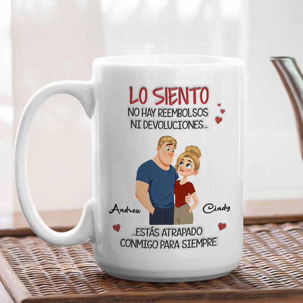 Estás Atrapado Conmigo - Taza personalizada con efecto 3D inflado - Image 5
