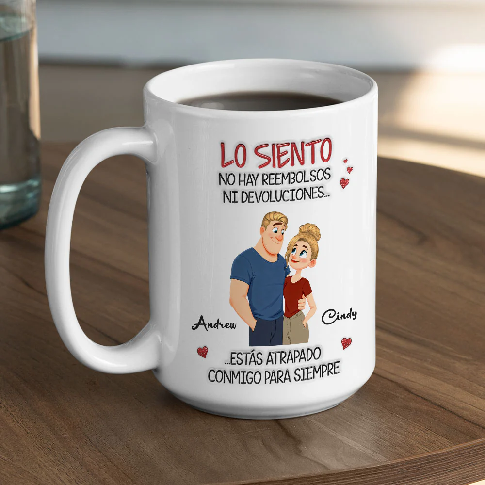 Estás Atrapado Conmigo - Taza personalizada con efecto 3D inflado - Image 6