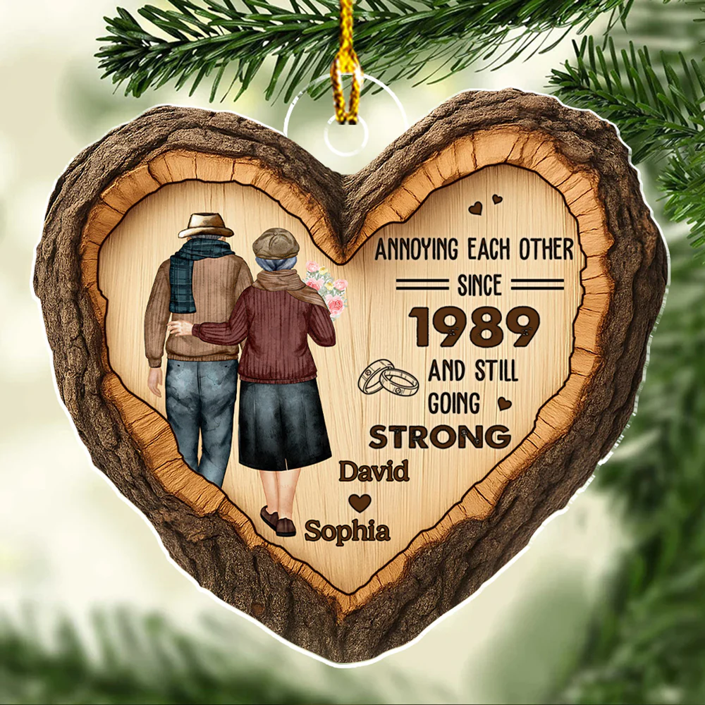 Eternal Love Carving - Personalized Custom Acrylic Ornament - Image 2