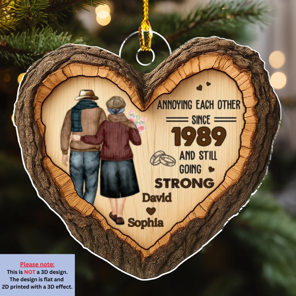 Eternal Love Carving - Personalized Custom Acrylic Ornament - Image 6