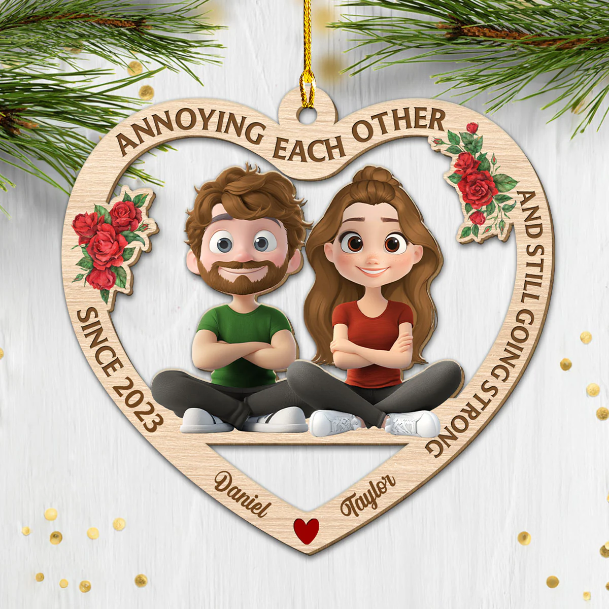 Eternal Love - Personalized Custom Wood Ornament - Image 4
