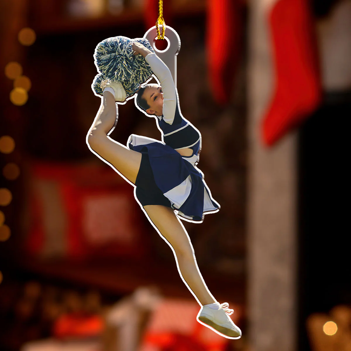 Ethnic Cheerleader Custom Photo - Personalized Custom Acrylic Ornament - Image 2