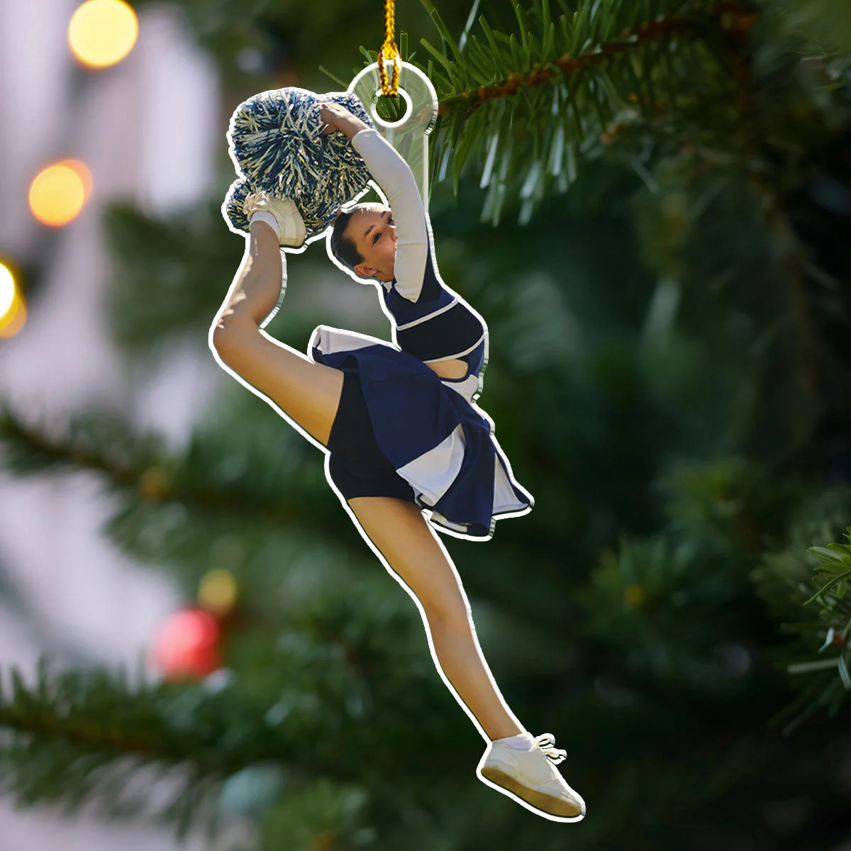 Ethnic Cheerleader Custom Photo - Personalized Custom Acrylic Ornament - Image 3