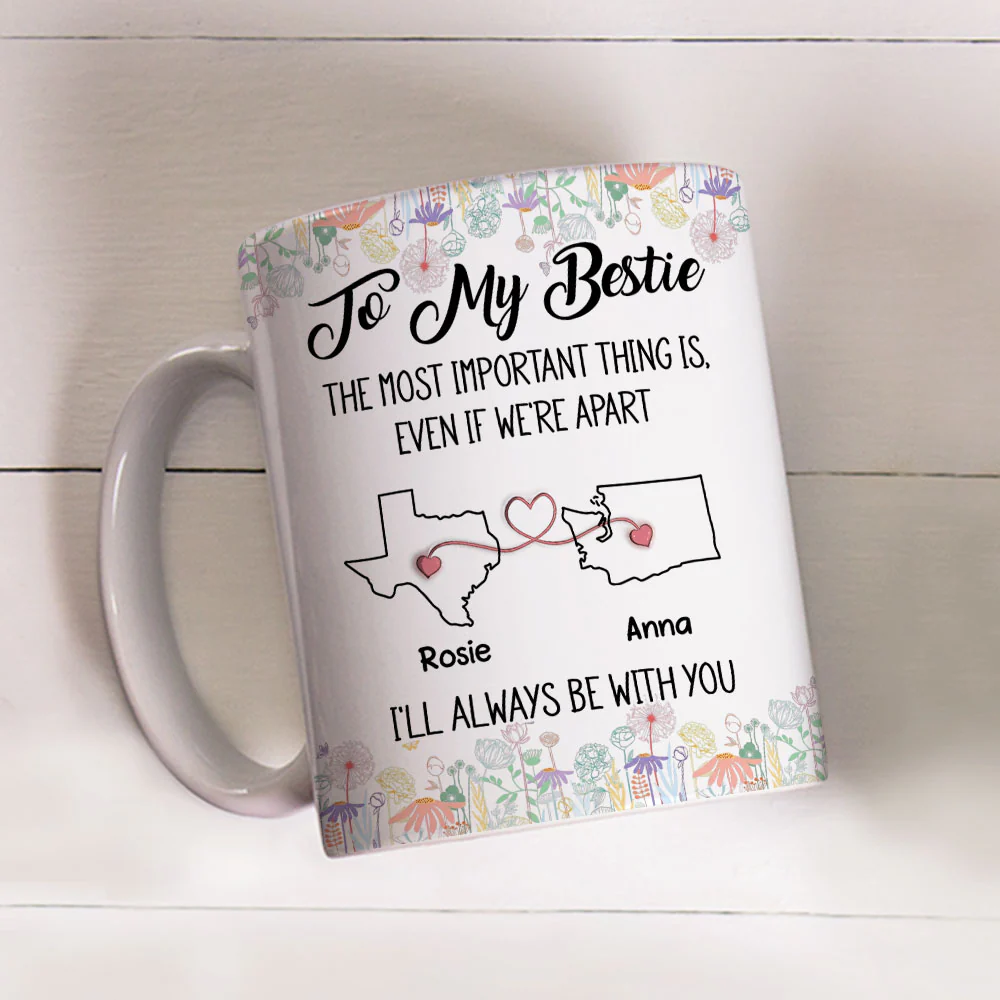 Even If We Are Apart Friend - Personalized Custom Coffee Mug - Image 2