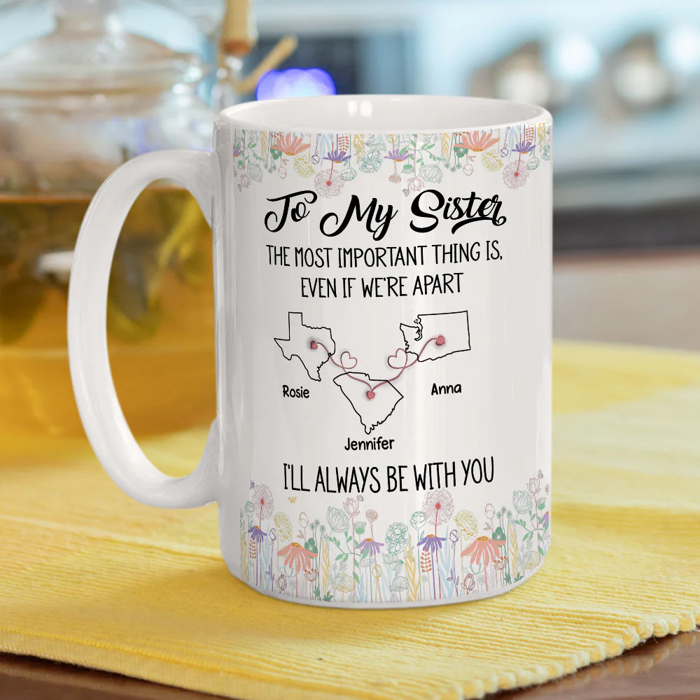 Even If We Are Apart Friend - Personalized Custom Coffee Mug - Image 5