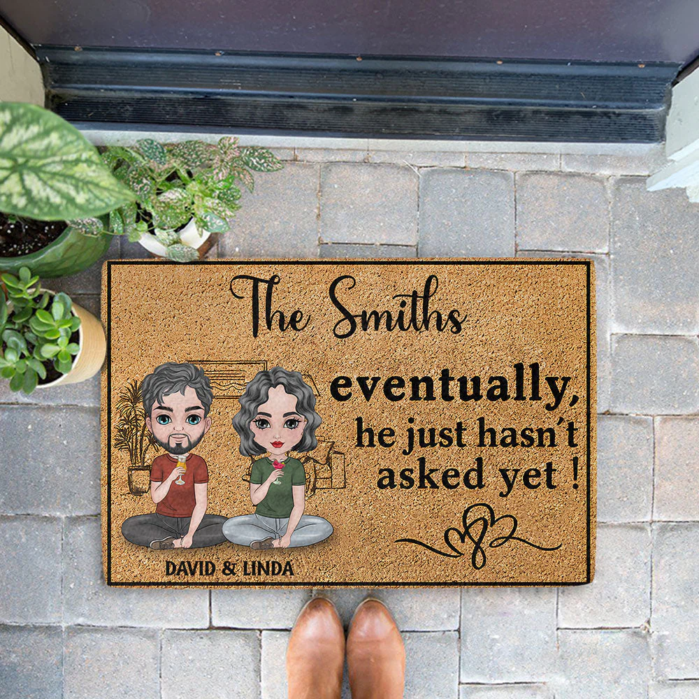 Eventually He Just - Personalized Custom Doormat - Image 2
