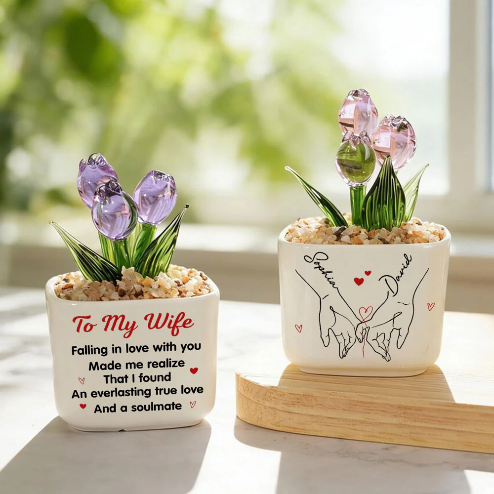 Everlasting Love - Personalized Custom Glass Everlasting Tulips - Image 4