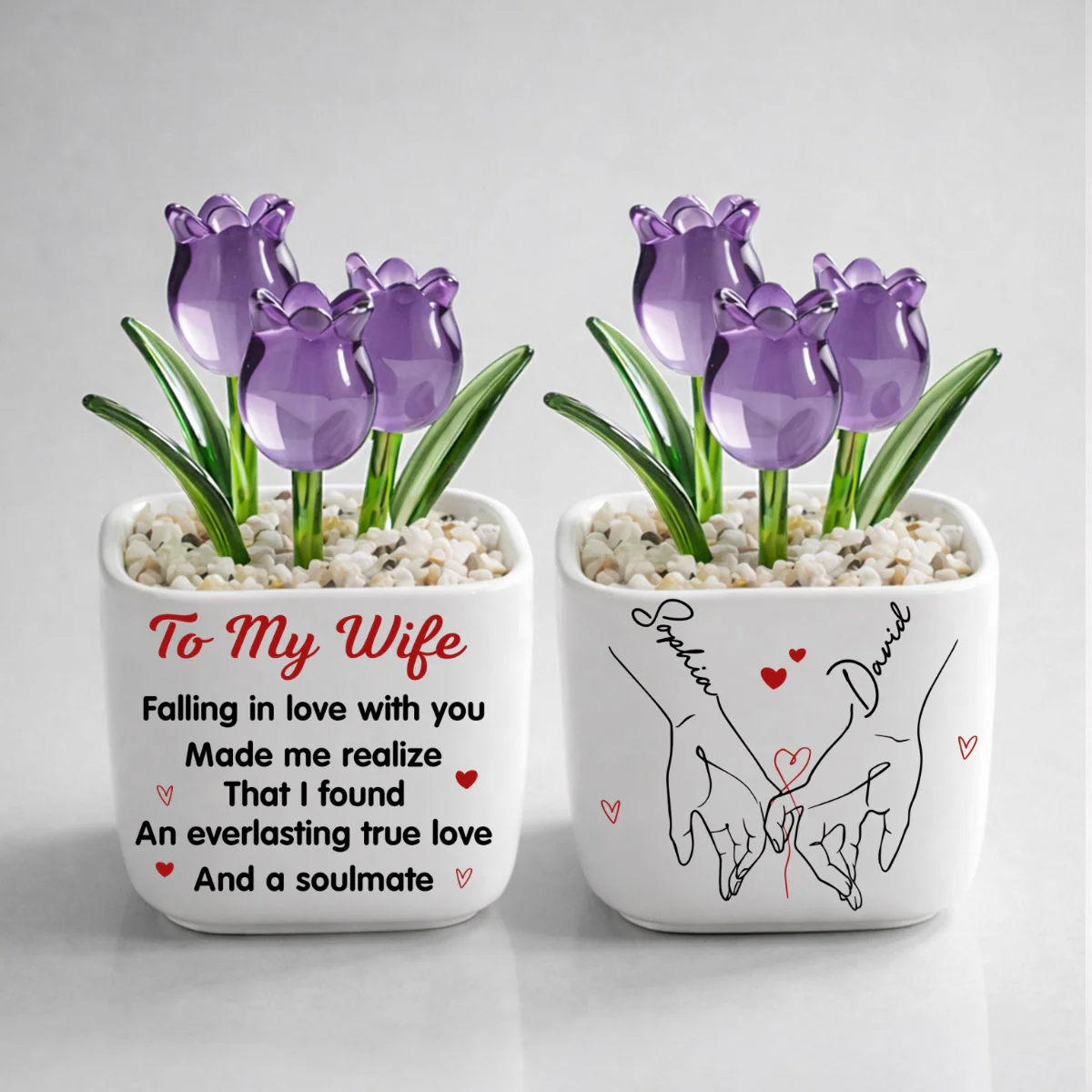 Everlasting Love - Personalized Custom Glass Everlasting Tulips - Image 8