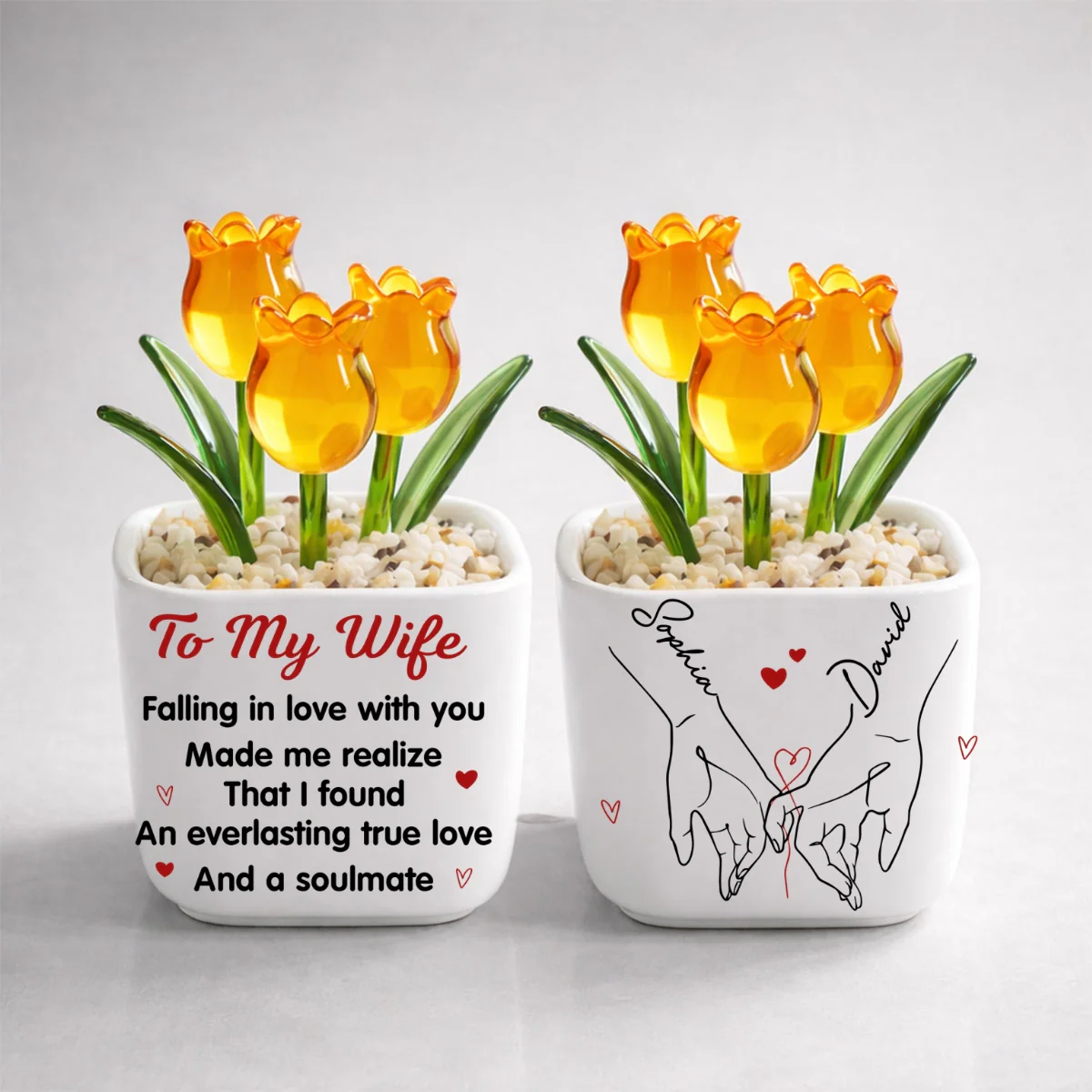 Everlasting Love - Personalized Custom Glass Everlasting Tulips - Image 9