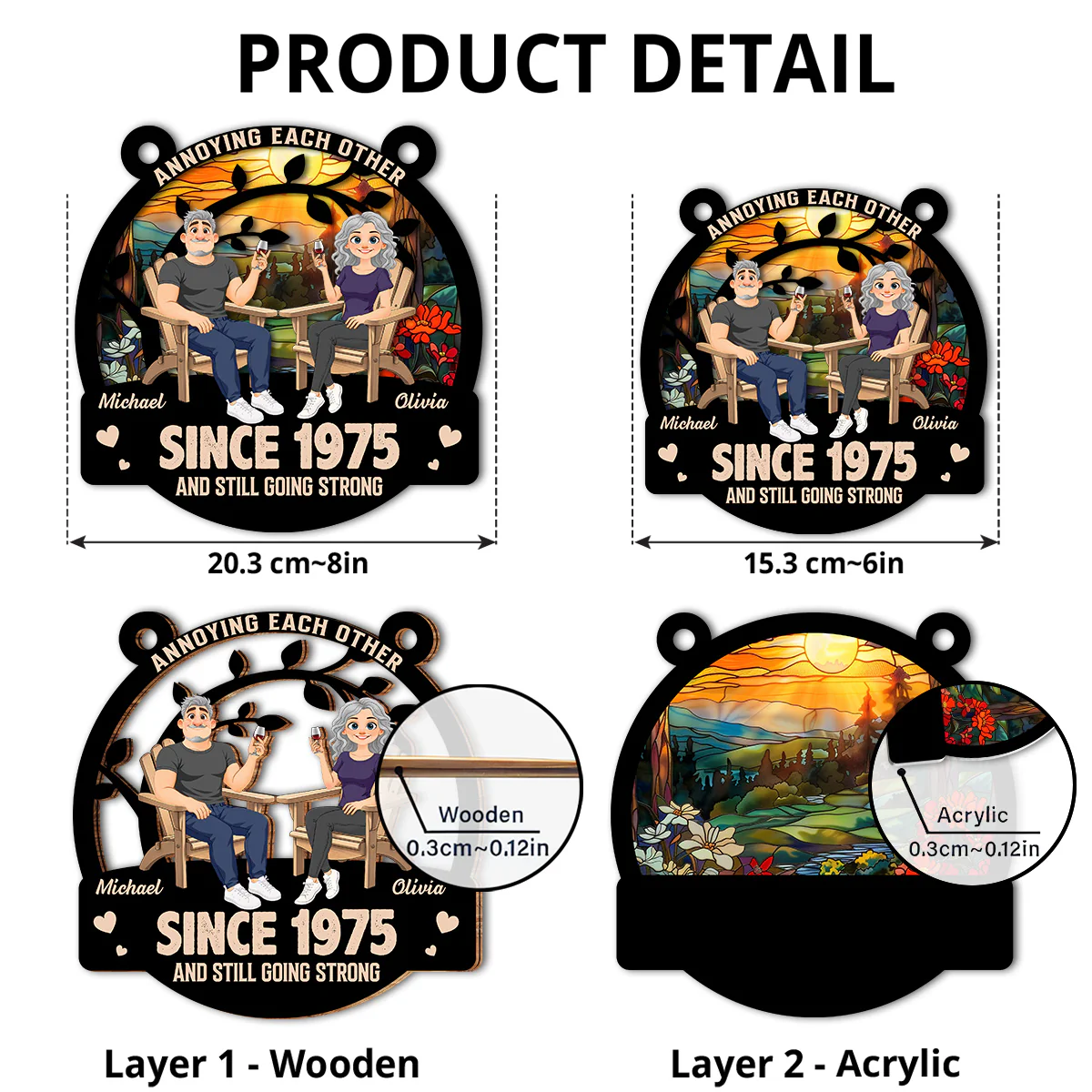 Everlasting Love - Personalized Custom Suncatcher - Image 5