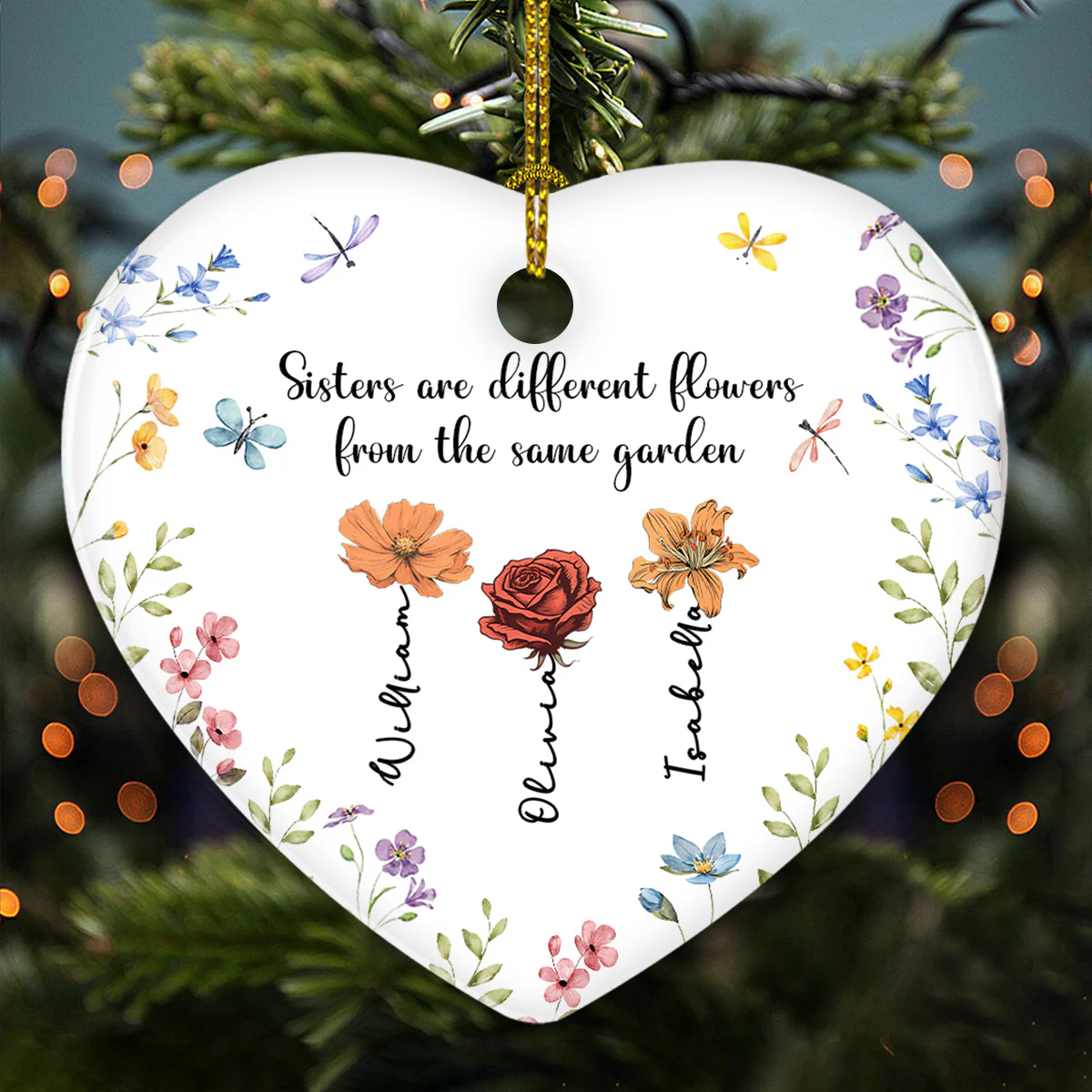 Every Flower Blooms In Its Own Time - Personalized Custom Ceramic Ornament - Image 2