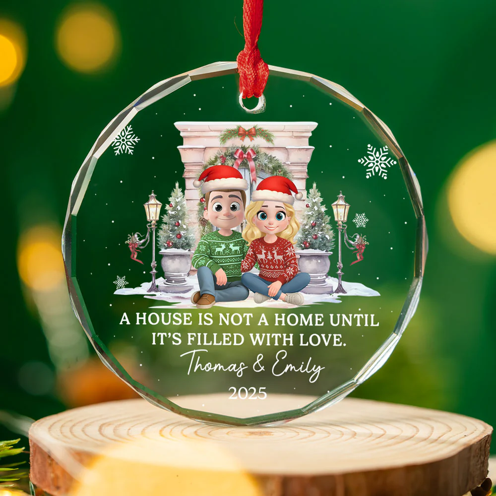 Every House Needs Some Love - Personalized Custom Glass Ornament - Image 3