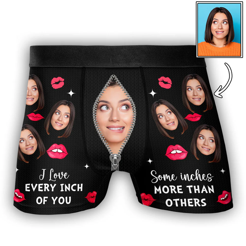 Every Inch Of You - Personalized Photo Men's Boxer Briefs