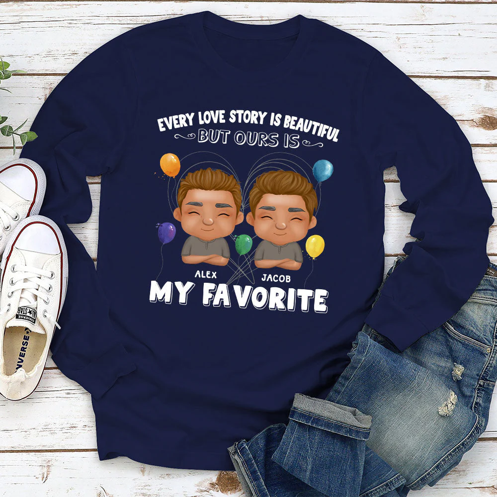 Every Love Story Is Beautiful - Personalized Custom Long Sleeve T-shirt - Image 2