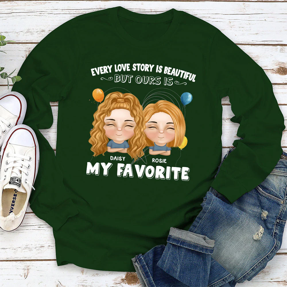 Every Love Story Is Beautiful - Personalized Custom Long Sleeve T-shirt - Image 3