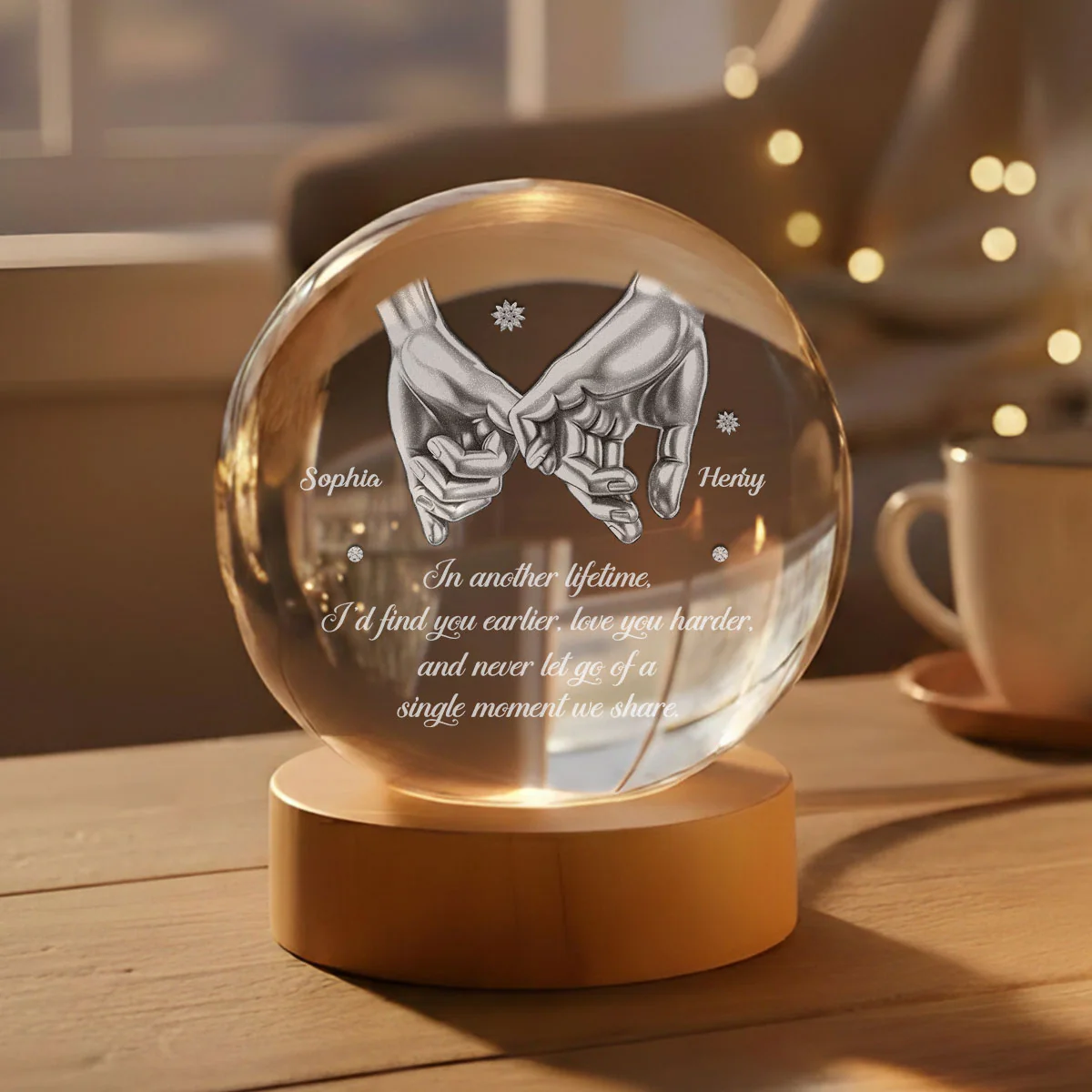 Every Single Moment - Personalized Custom Crystal Globe Lamp - Image 6