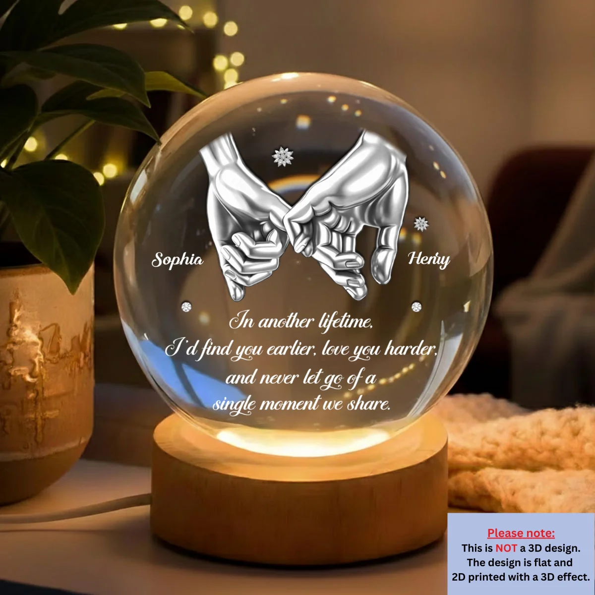 Every Single Moment - Personalized Custom Crystal Globe Lamp - Image 8