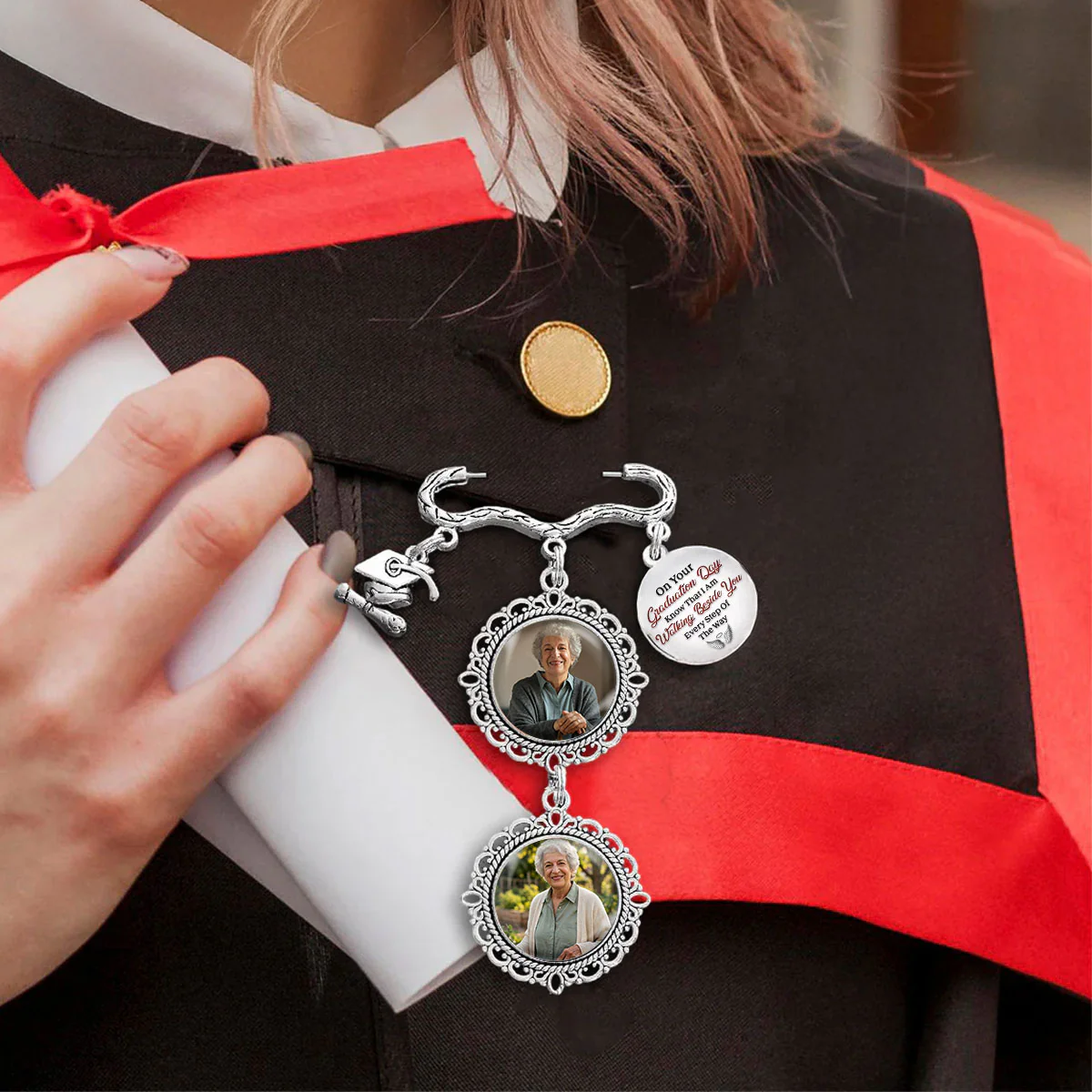 Every Step Of The Way - Personalized Custom Graduation Tassel Pin - Image 5