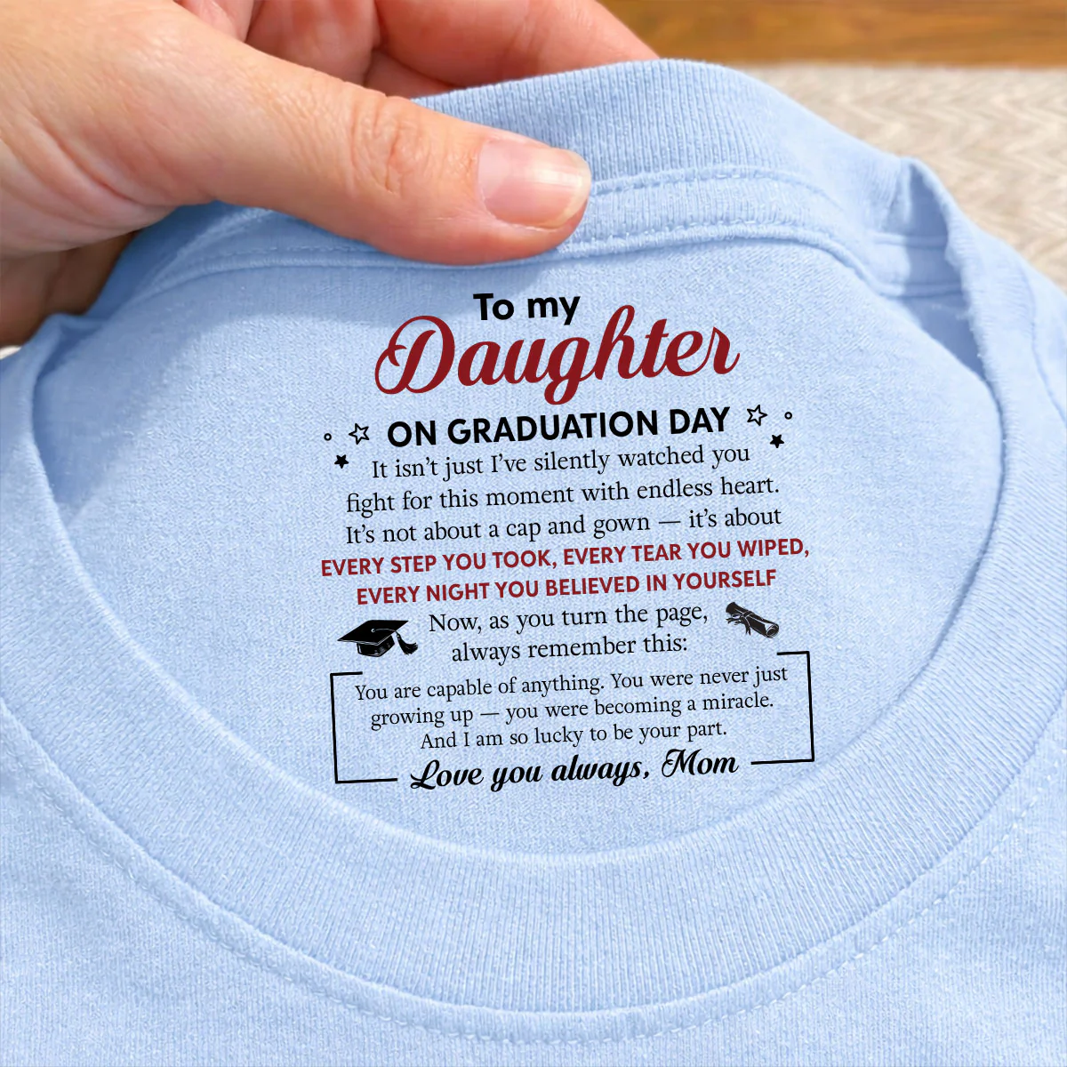 Every Step You Take - Personalized Custom Inside Neck Print T-shirt - Image 3