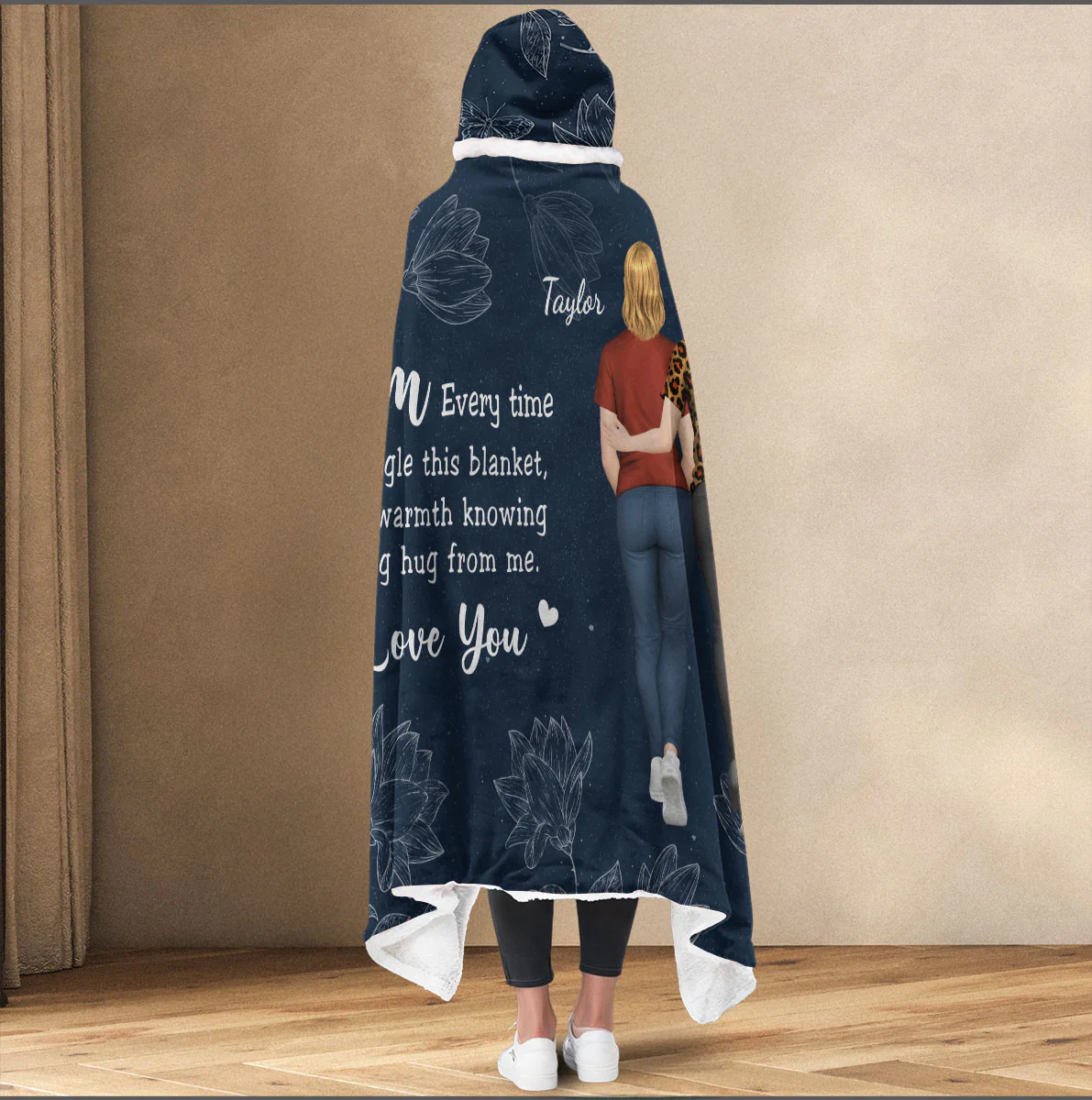 Every Time You Snuggle This Blanket - Personalized Custom Hooded Blanket - Image 2