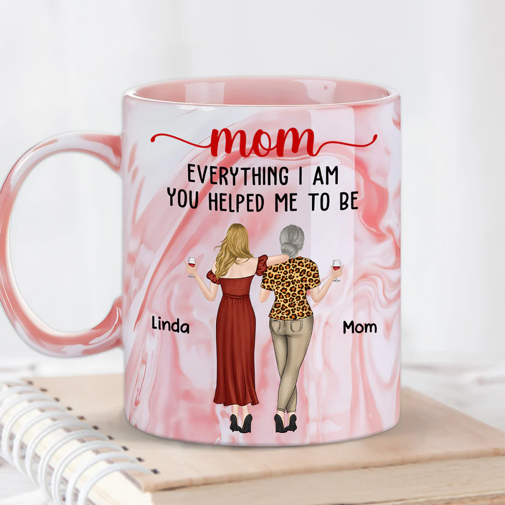 Everything I Am - Personalized Custom Pink Marble Mug - Image 4
