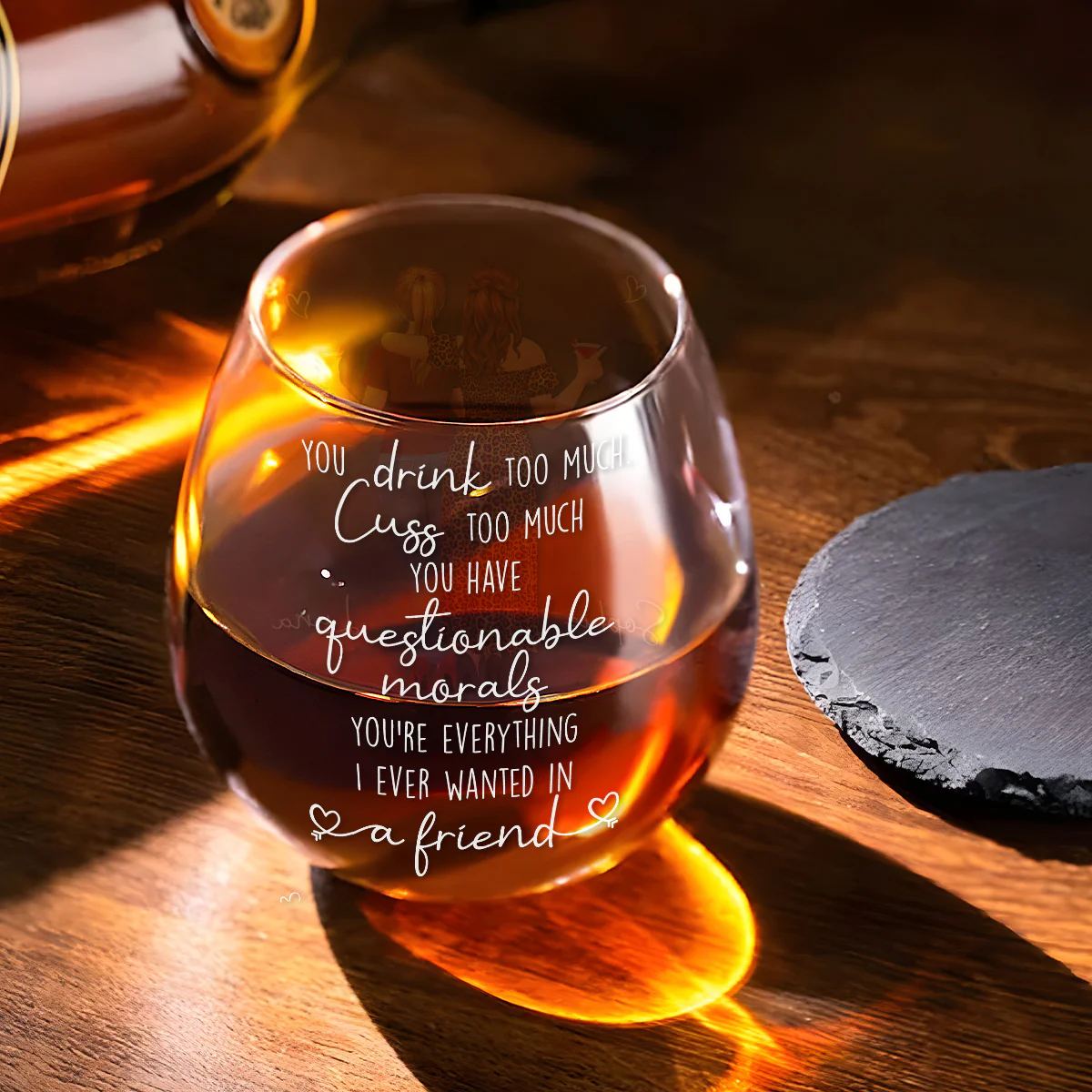 Everything I Wanted In A Friend- Personalized Custom Wine Glass - Image 3