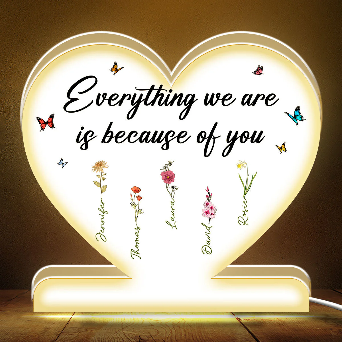 Everything Is Because Of You - Personalized Custom Light Box