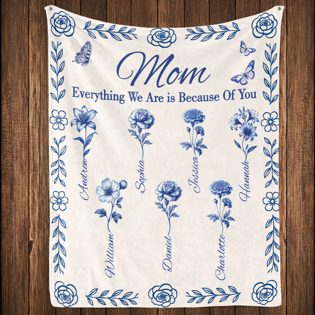 Everything We Are is Because Of You - Personalized Custom Fleece Blanket - Image 4