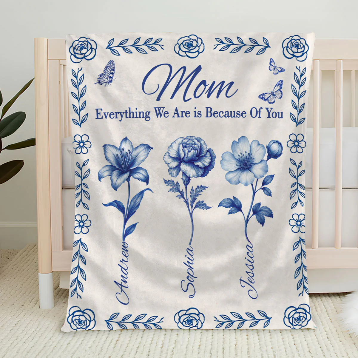 Everything We Are is Because Of You - Personalized Custom Fleece Blanket - Image 5