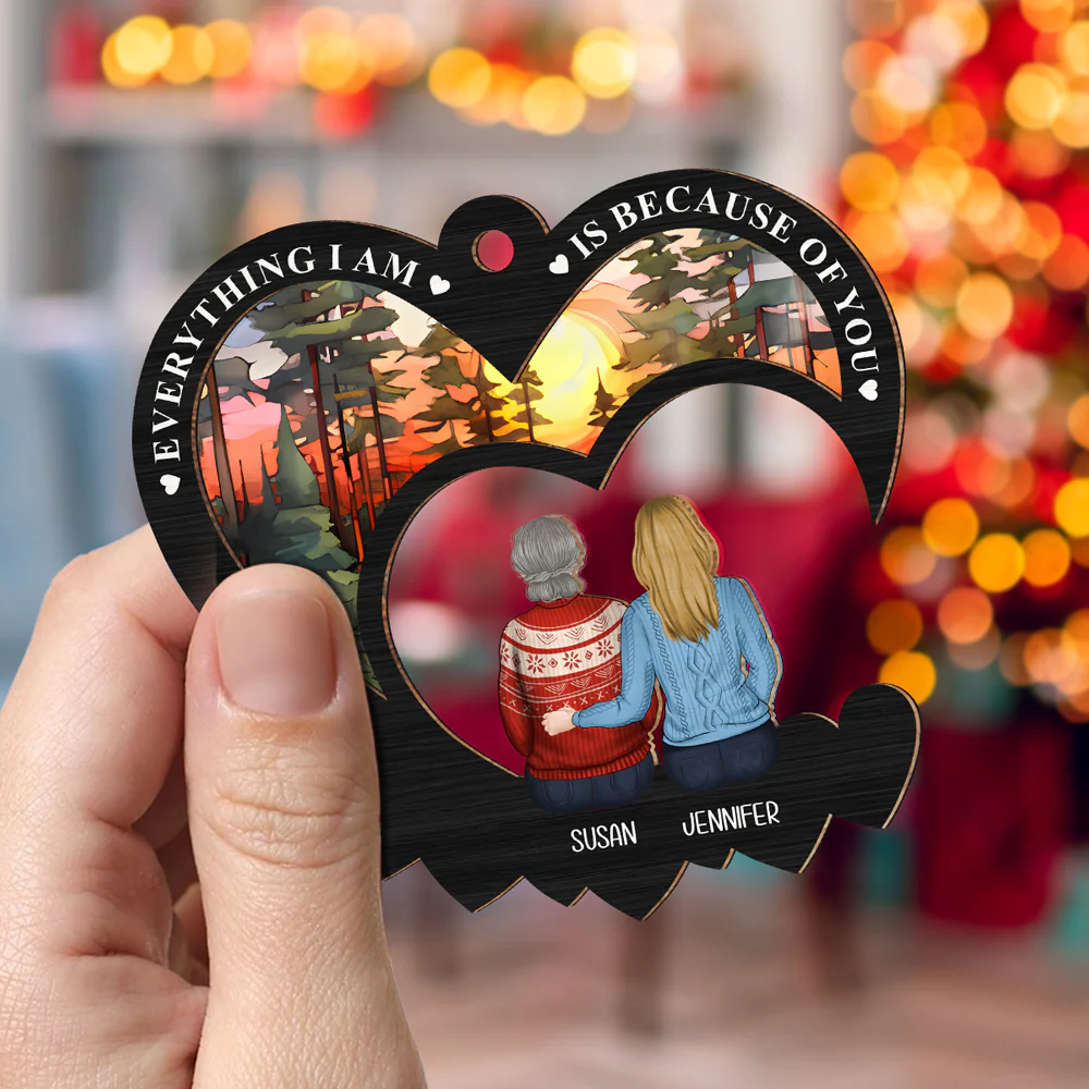 Everything We Are Is Because Of You - Personalized Custom Suncatcher Ornament - Image 5