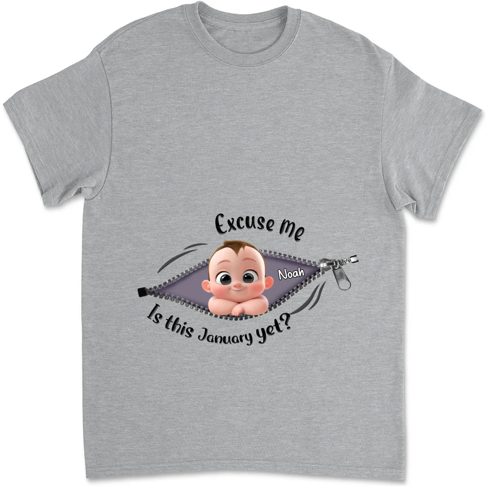 Expecting Parents Excuse Me Is It Yet - Personalized Custom Shirt - Image 7