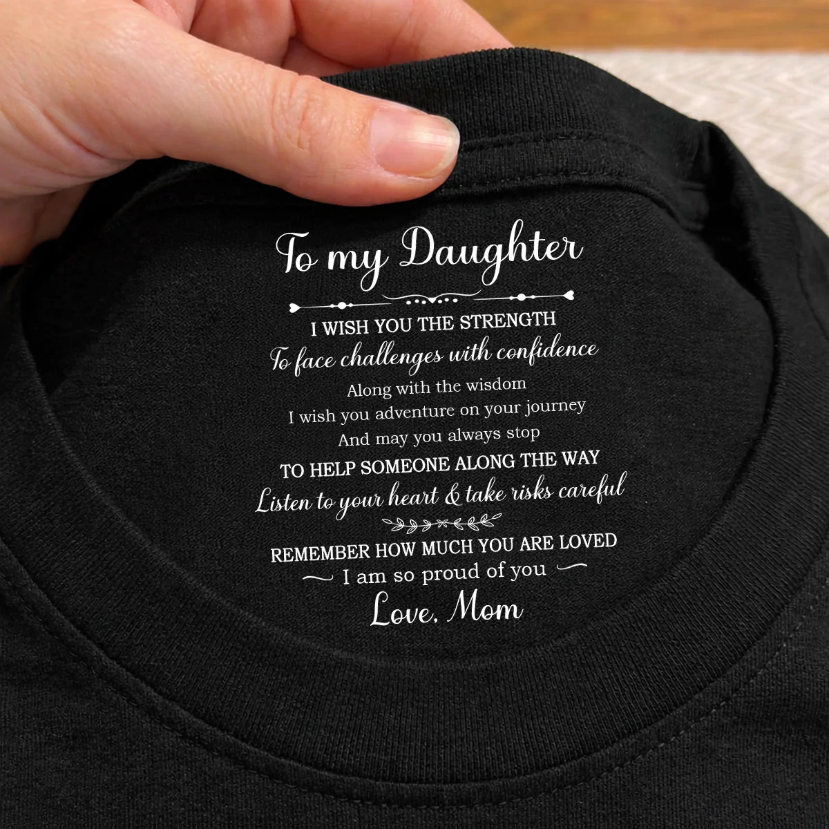 Face Challenges With Confidence - Personalized Custom Inside Neck Print T-Shirt - Image 5