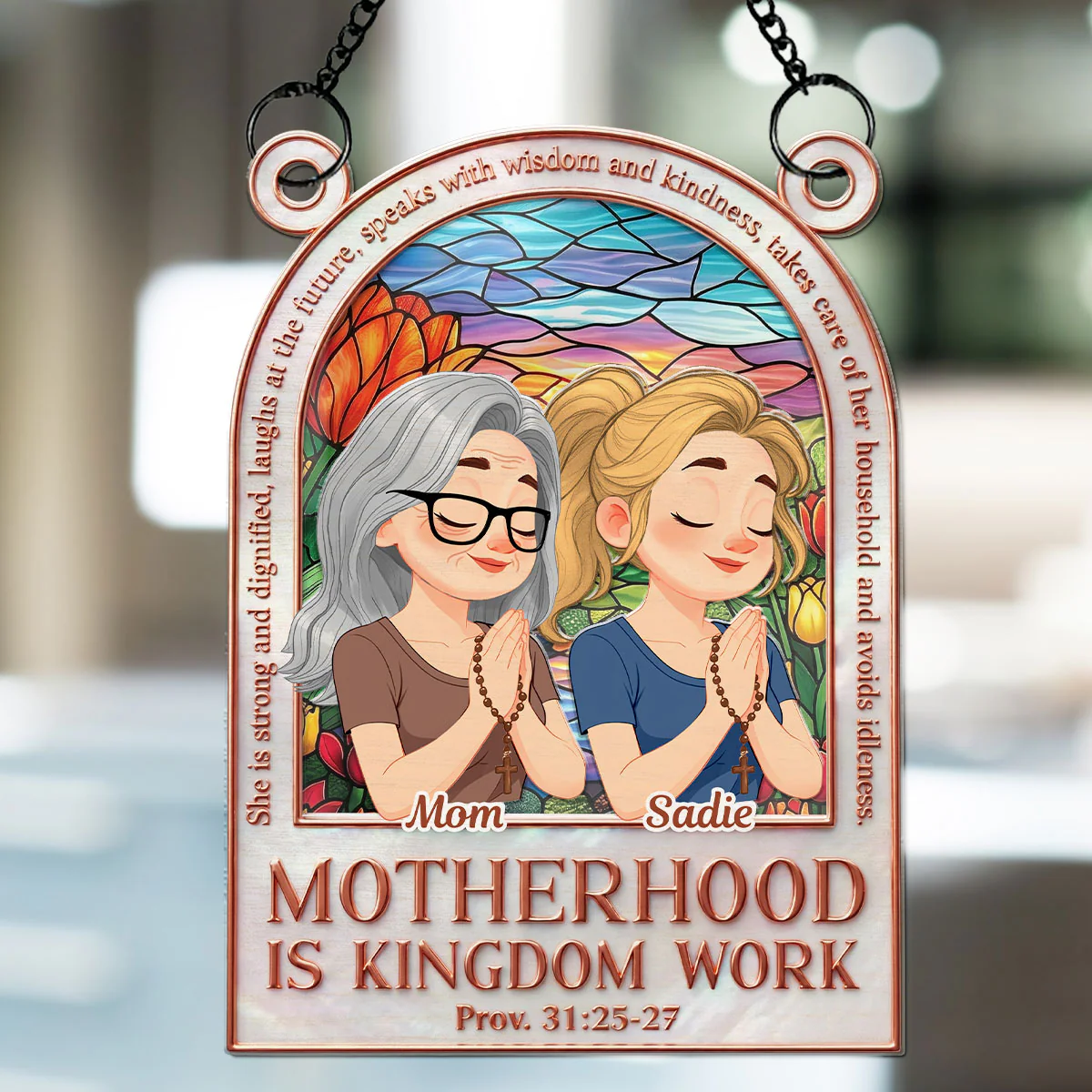 Faith Guides Her Journey - Personalized Custom Suncatcher - Image 3