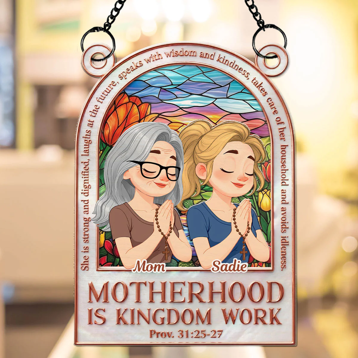 Faith Guides Her Journey - Personalized Custom Suncatcher - Image 4