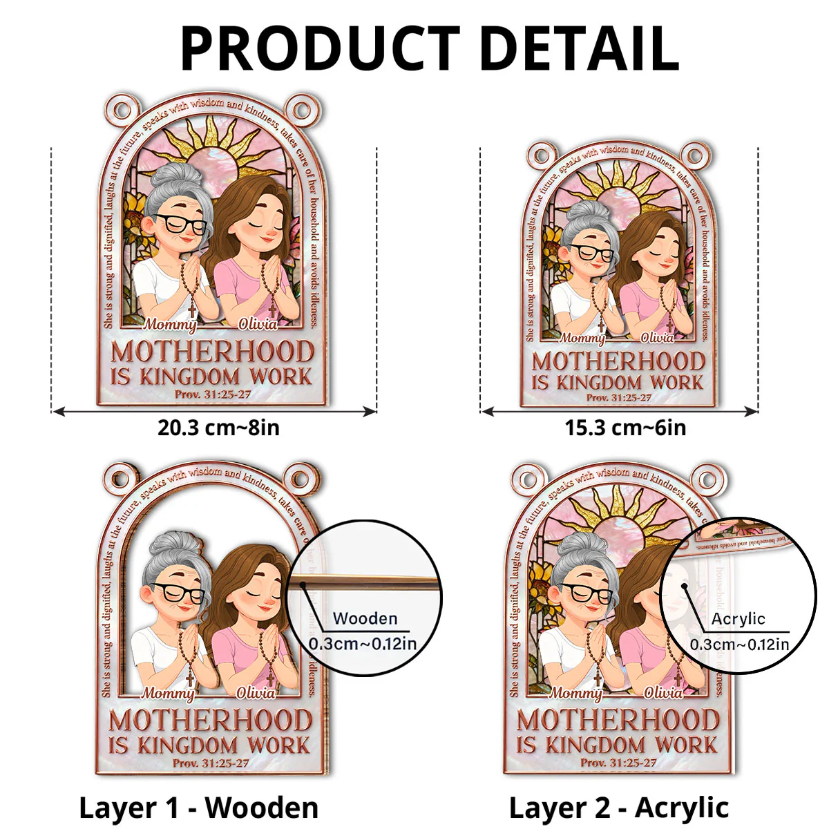 Faith Guides Her Journey - Personalized Custom Suncatcher - Image 5