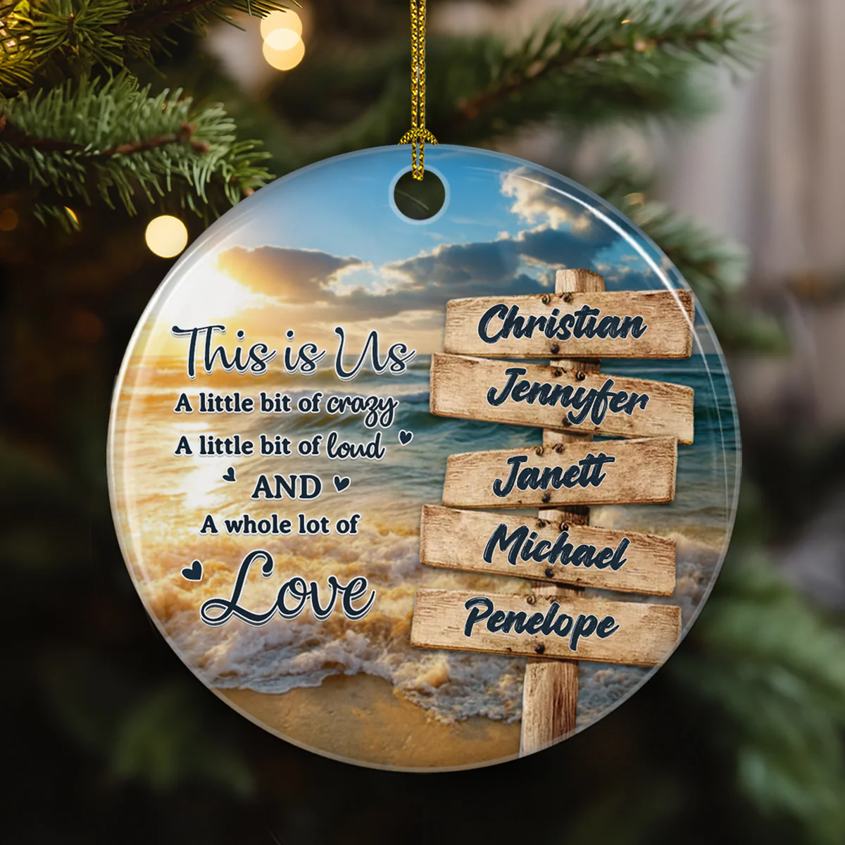 Family A Whole Lot Of Love - Personalized Custom Ceramic Ornament - Image 3
