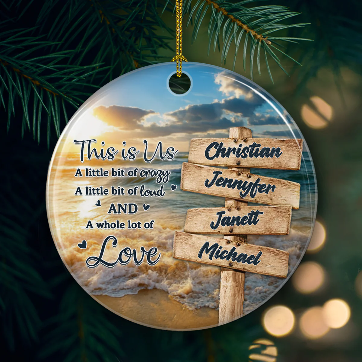 Family A Whole Lot Of Love - Personalized Custom Ceramic Ornament - Image 4