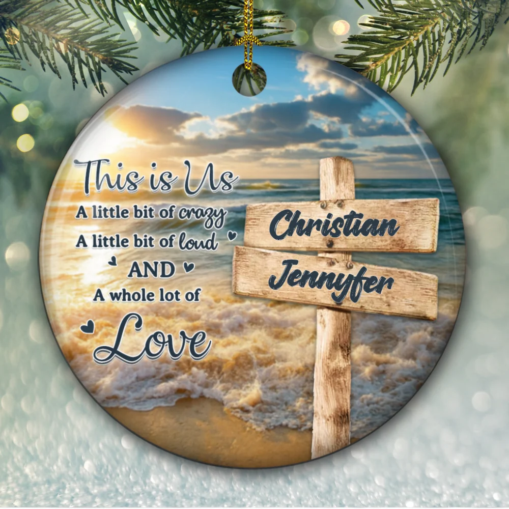 Family A Whole Lot Of Love - Personalized Custom Ceramic Ornament - Image 6