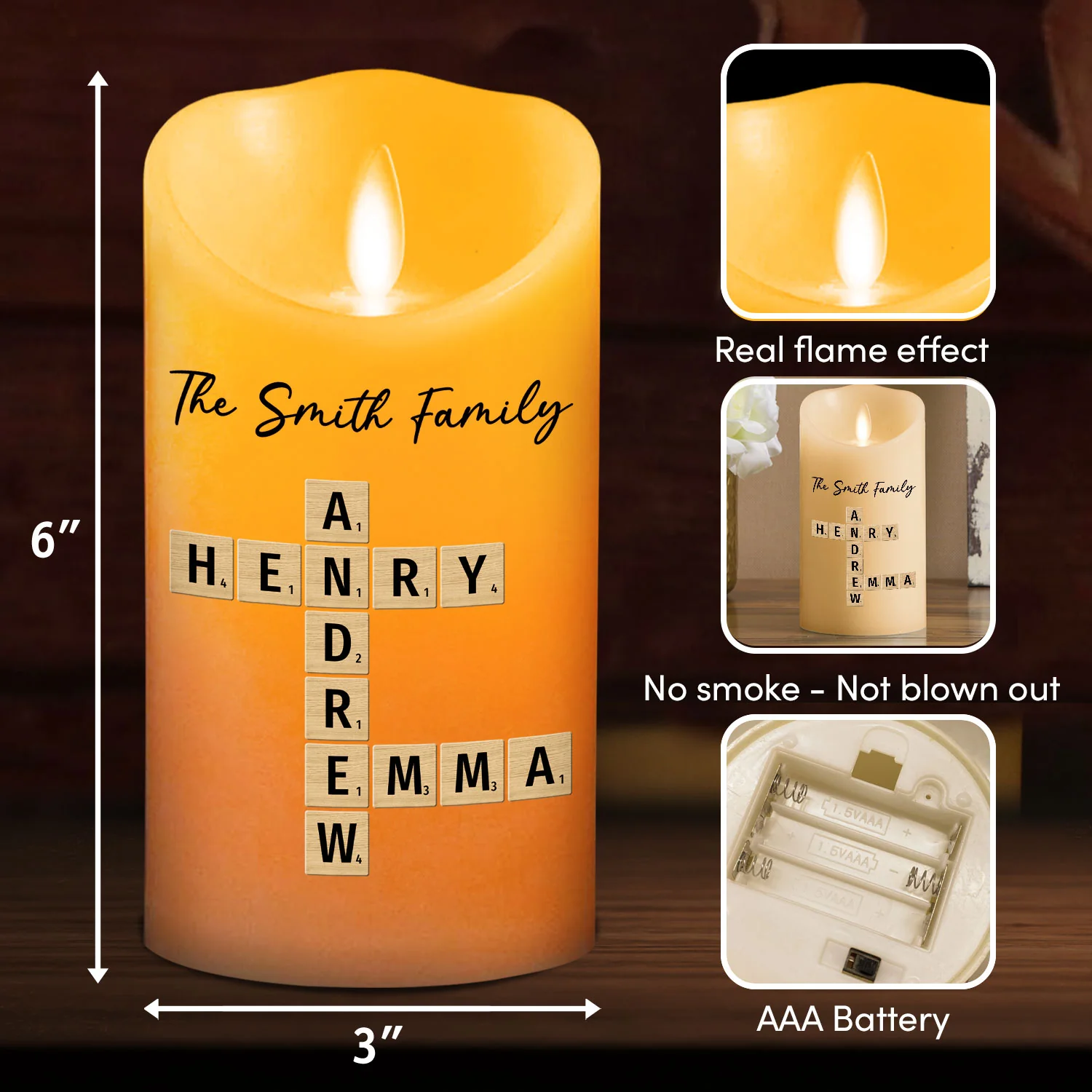 Family A Whole Lot Of Love  - Personalized Custom LED Candle - Image 13