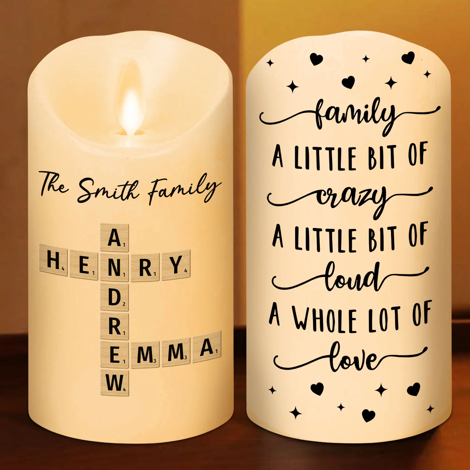 Family A Whole Lot Of Love  - Personalized Custom LED Candle - Image 2