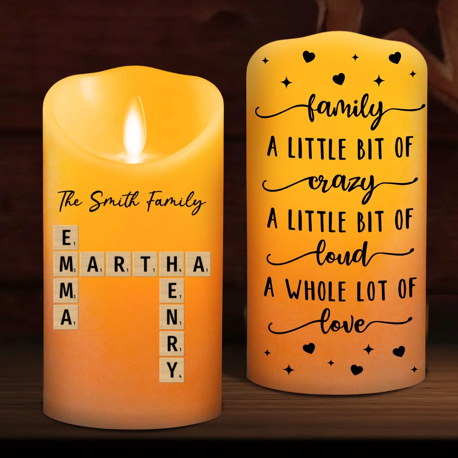 Family A Whole Lot Of Love  - Personalized Custom LED Candle - Image 7