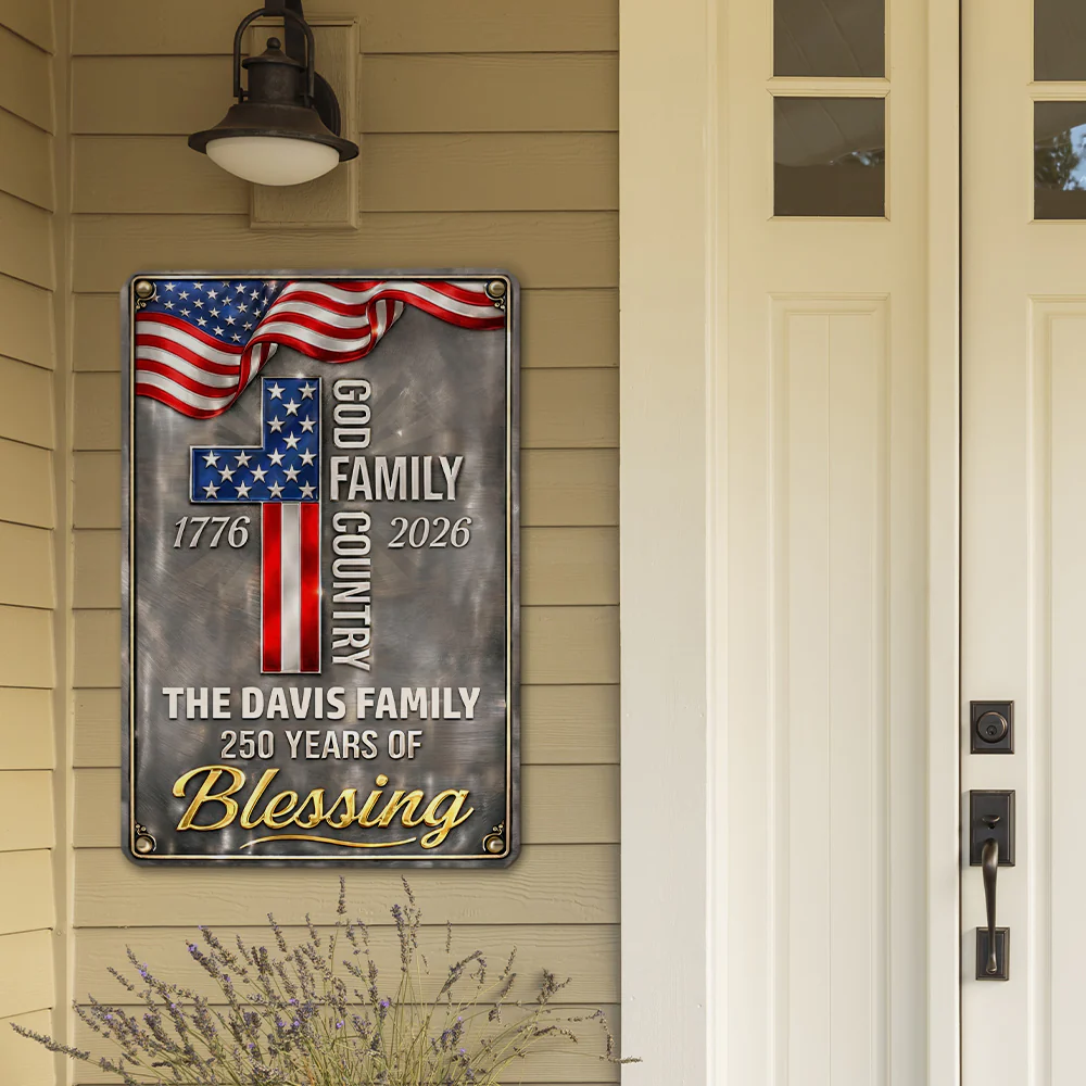 Family And Country - Personalized Custom 3D Inflated Effect Metal Sign - Image 5