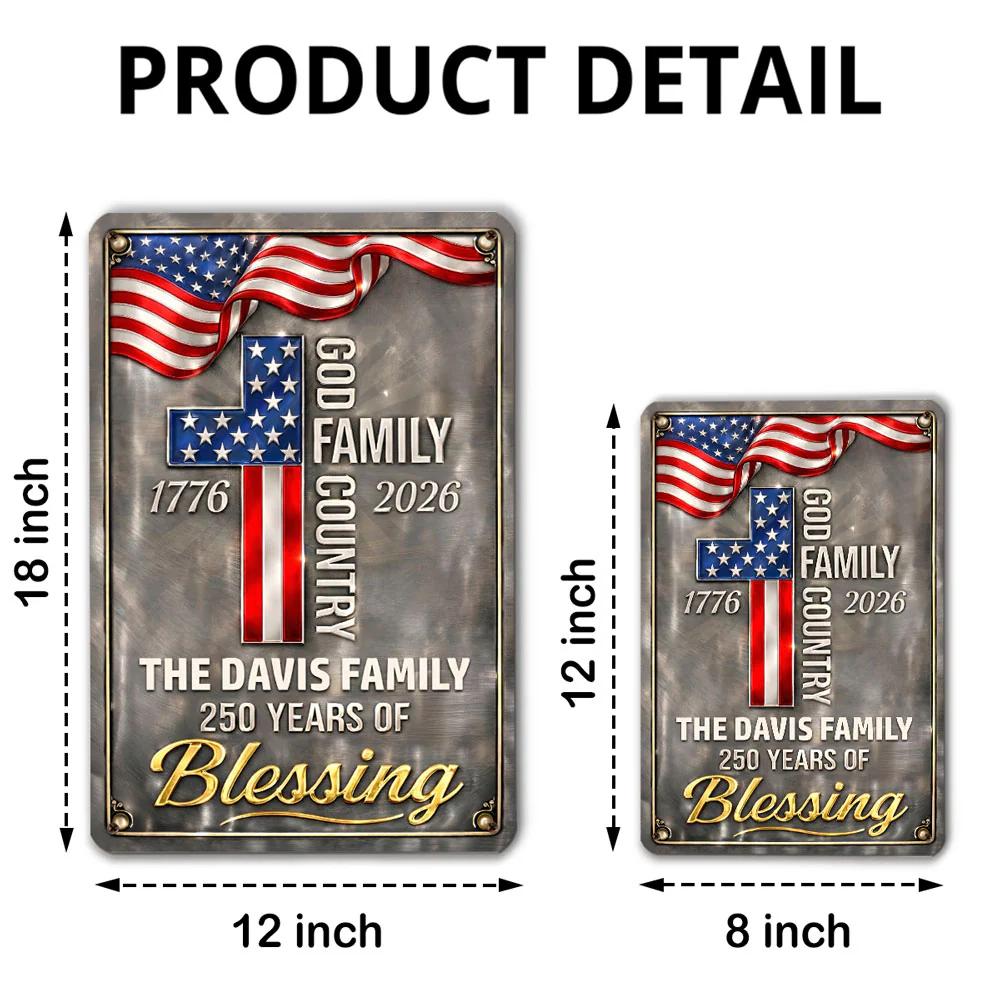 Family And Country - Personalized Custom 3D Inflated Effect Metal Sign - Image 6