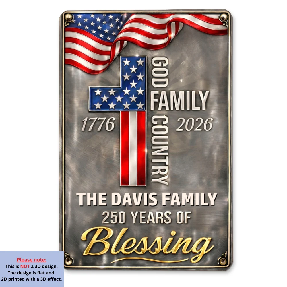 Family And Country - Personalized Custom 3D Inflated Effect Metal Sign - Image 7