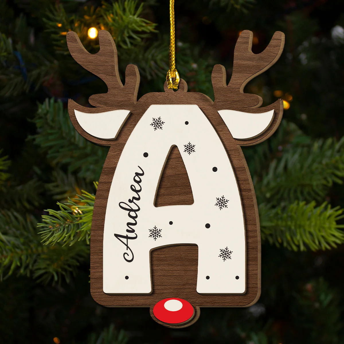 Family Begins Where Love Grows - Personalized Custom 2-layered Wood Ornament - Image 3