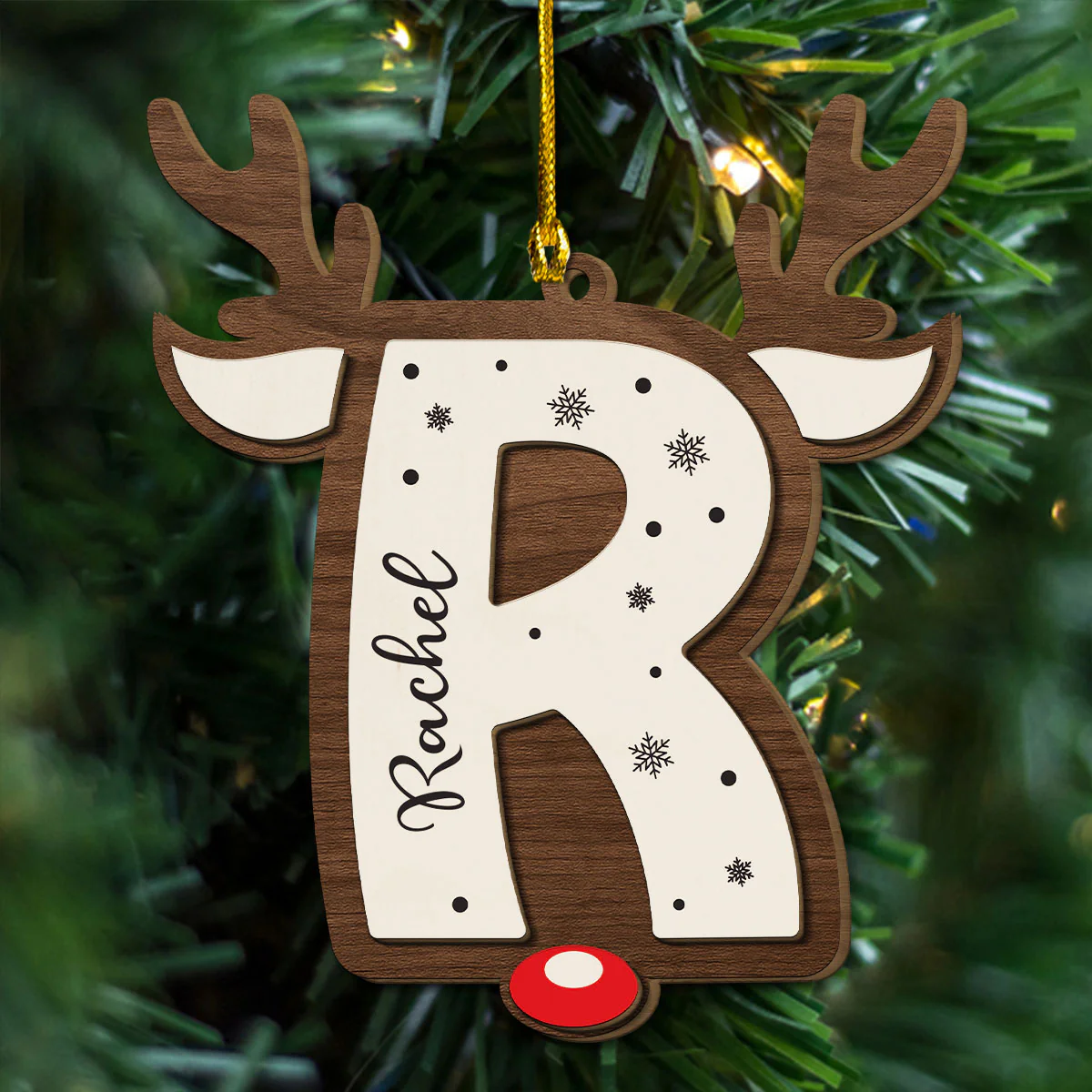 Family Begins Where Love Grows - Personalized Custom 2-layered Wood Ornament - Image 5