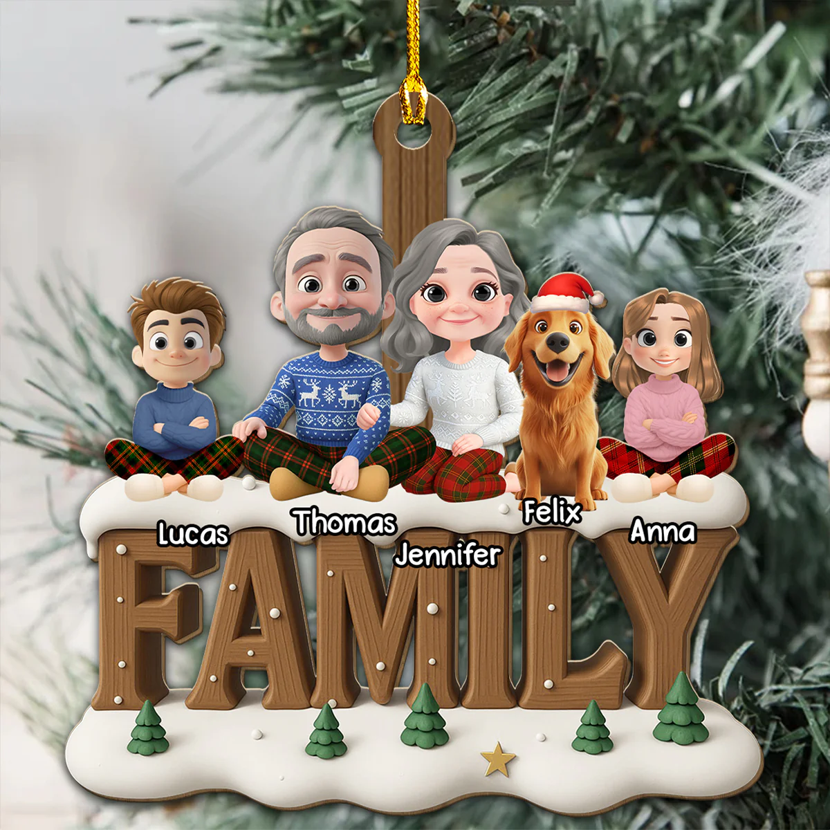 Family Bond Now Onwards - Personalized Custom 3D Effect Wood Ornament - Image 3