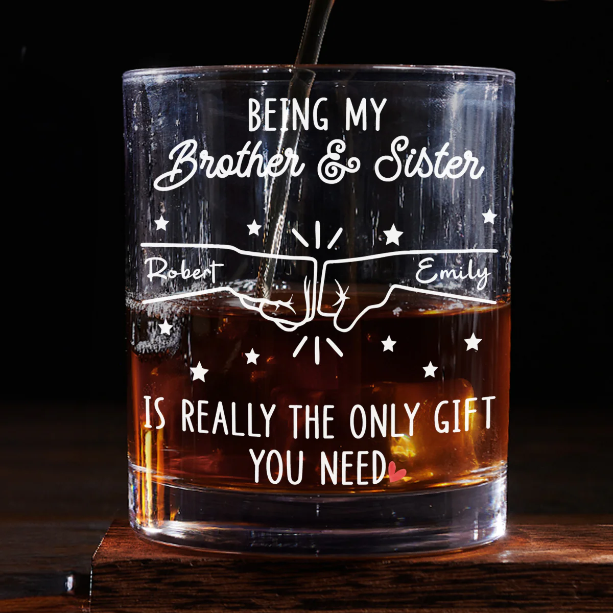 Family Bonds Never Diluted - Personalized Custom Whiskey Glass
