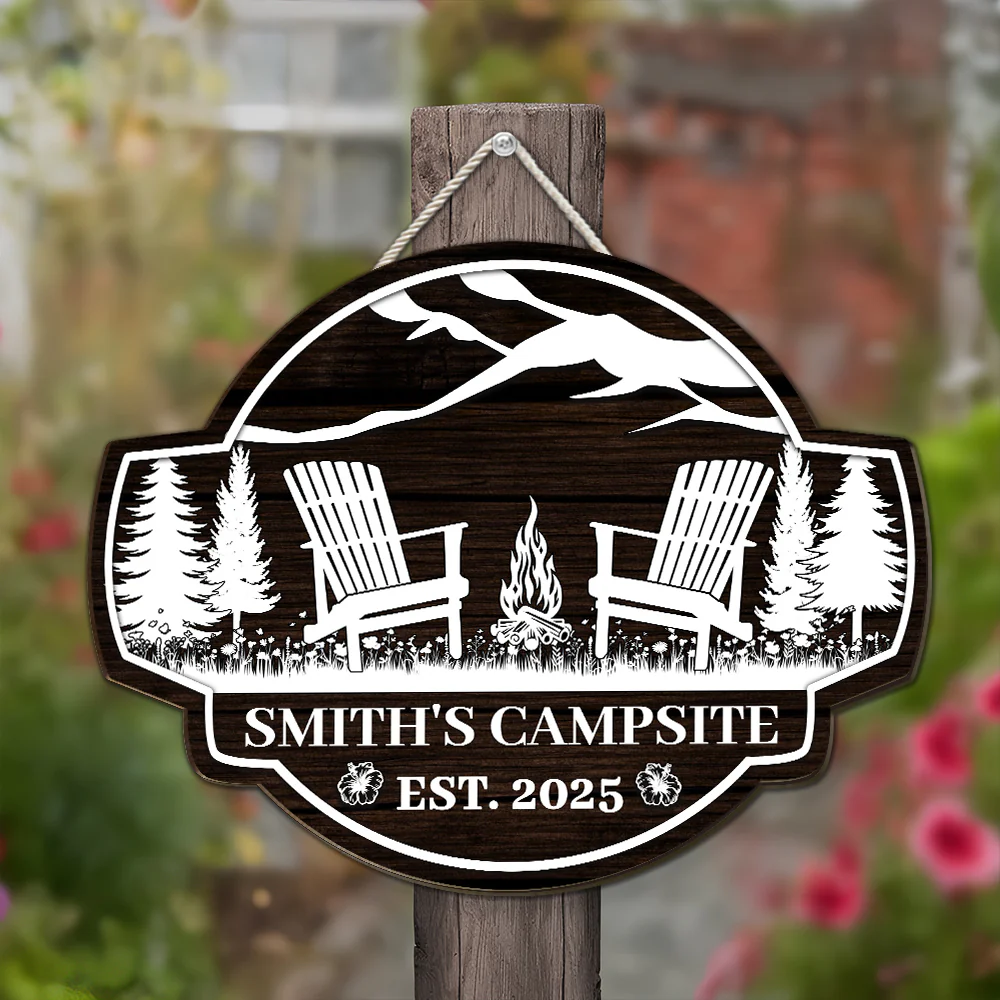 Family Campsite - Personalized Custom Wood Sign - Image 3