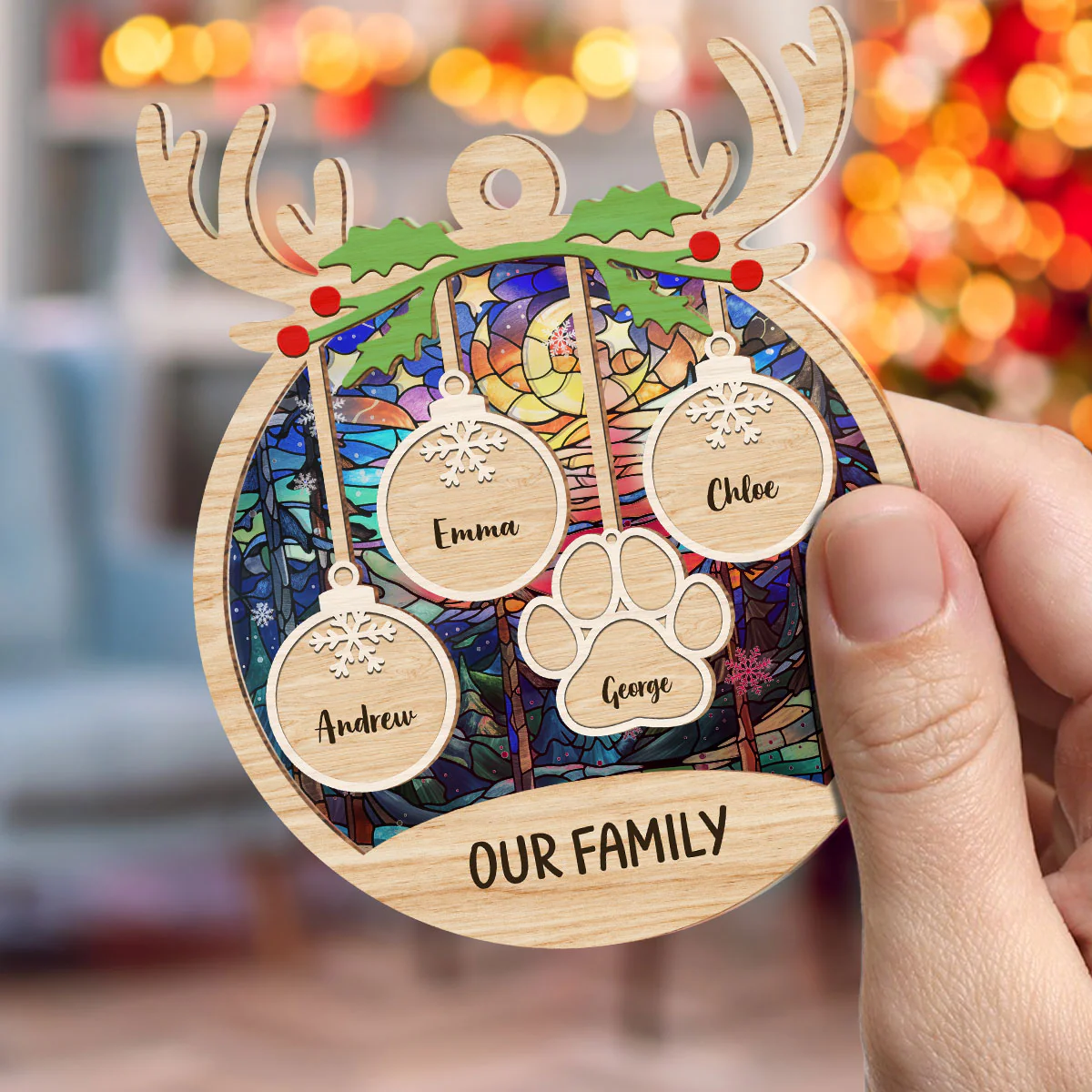 Family Charm - Personalized Custom Suncatcher Ornament - Image 2